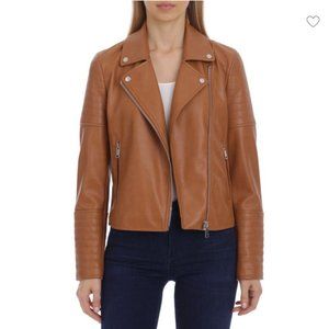AVEC LES FILLES Faux Leather Moto Jacket